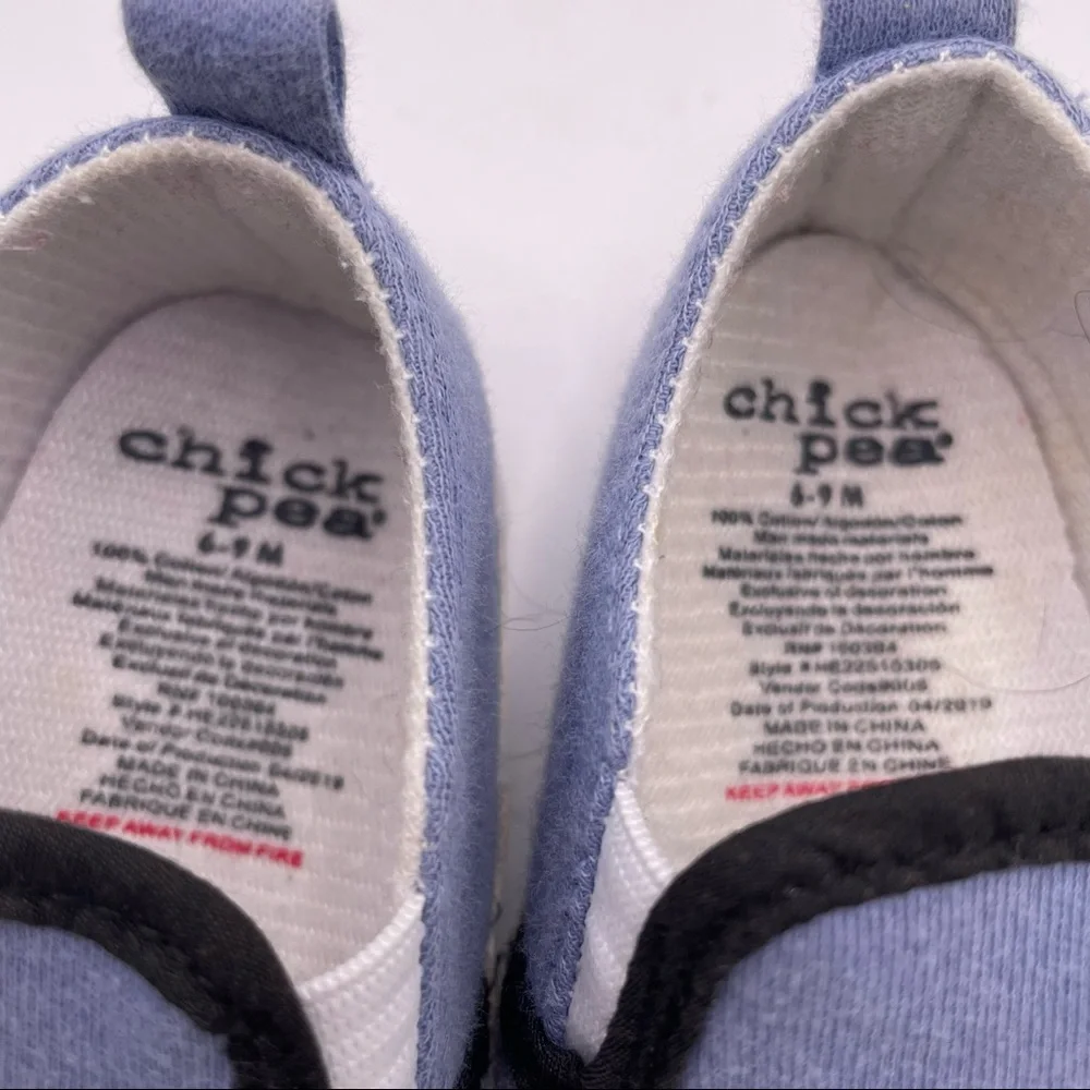 Chick Pea 6-9 Month Blue Fox Slip-On Soft Bottom Baby Shoes